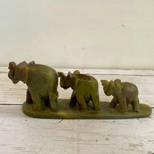 Chelsea Marble 3 Elephants Walking Figurine